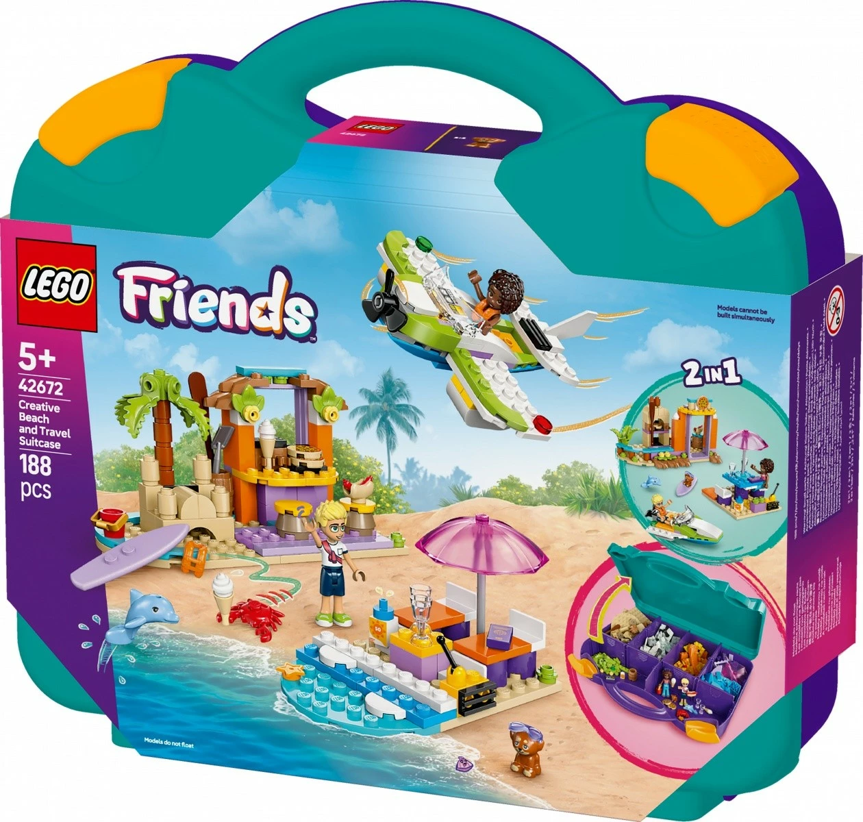Kreativni plažni kovček LEGO Friends 42672, 188 delov, plastika