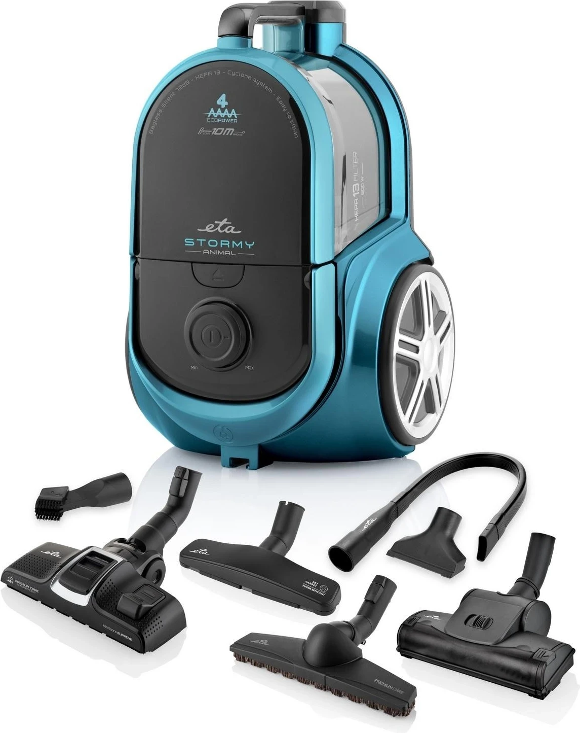 Sesalnik za dom ETA, črn in turkiz