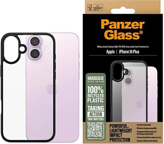 Zaščitni ovitek PanzerGlass za iPhone 16 Plus 6,7", črn