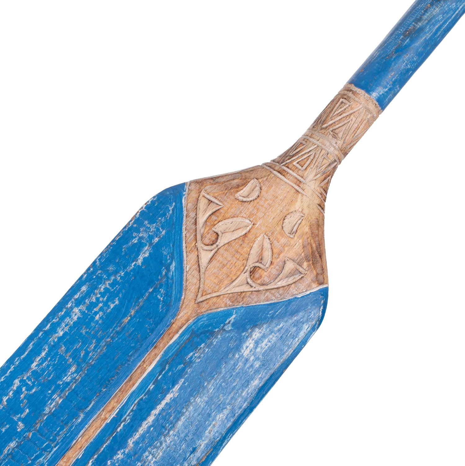 Stenska dekoracija FH7709.04 iz masivnega albasia lesa modra 16,5x100 cm