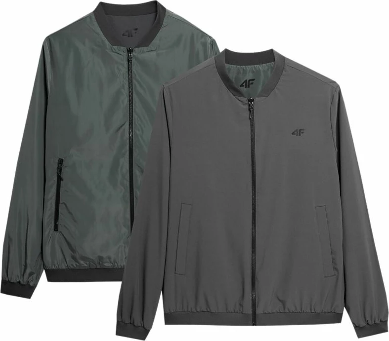 Moška zložljiva jakna 4F M013, zelena in siva