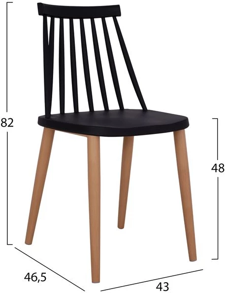 Set jedilne mize 5 kosov s črnimi stoli Vanessa FH10399 110x70x75,5 cm