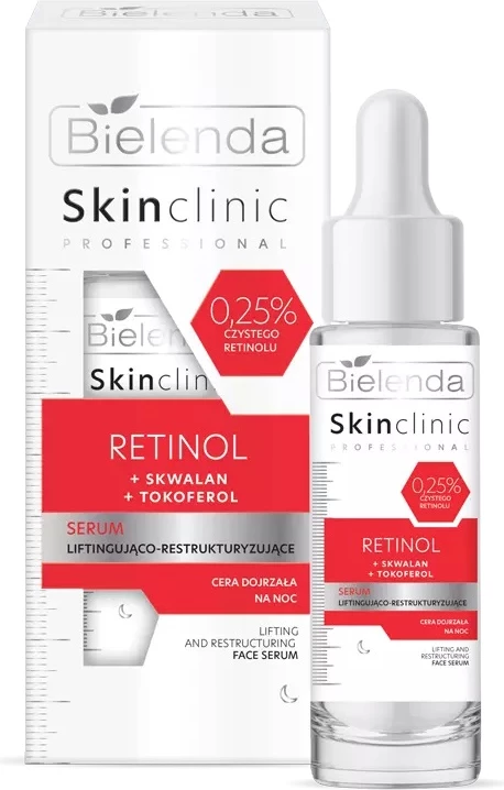 Serum za obraz proti staranju, Bielenda Skin Clinic Professional Retinol Lifting and Restructuring, 30 ml