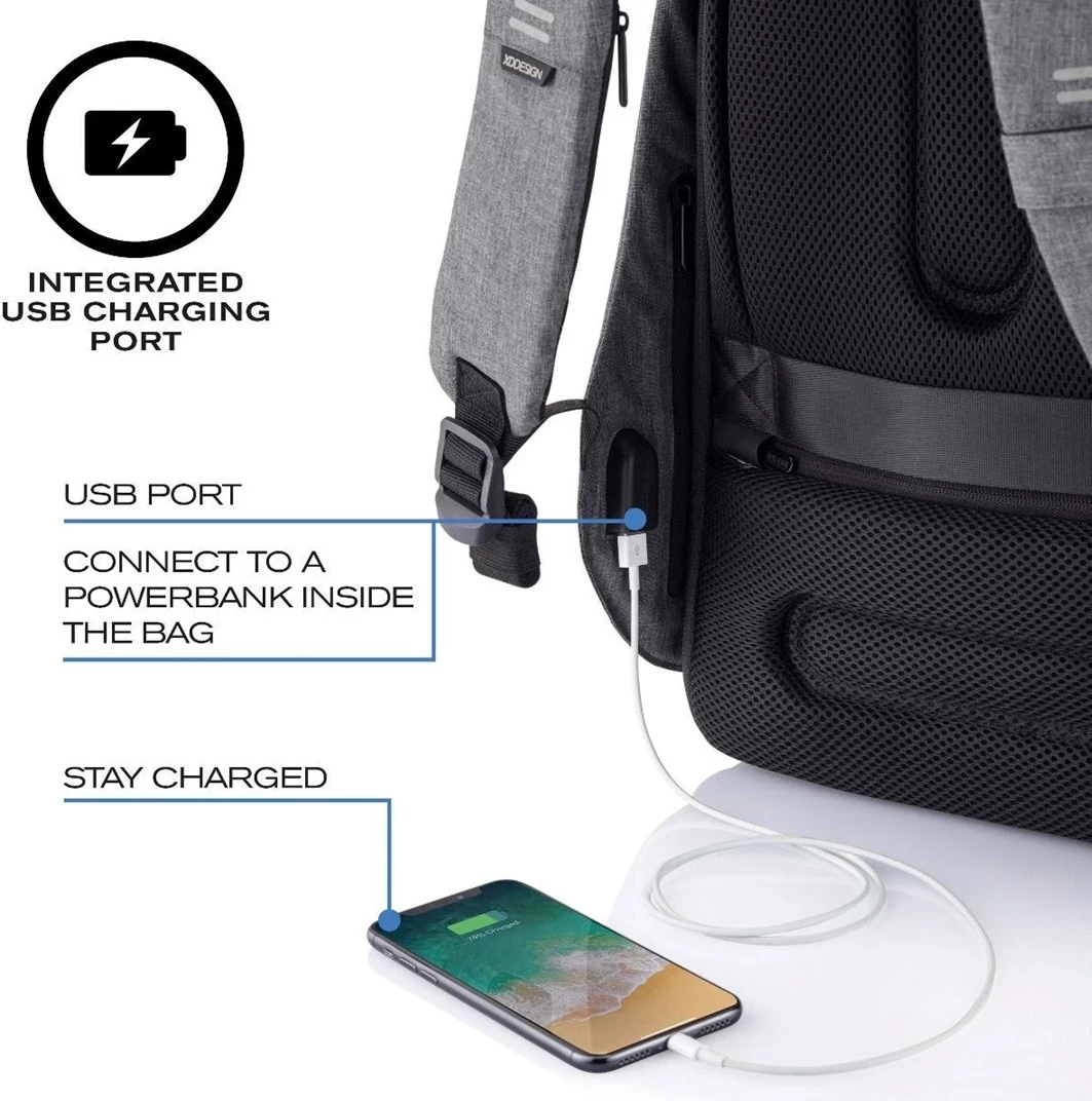 Protivlomna čantа XD DESIGN BOBBY HERO REGULAR, siva