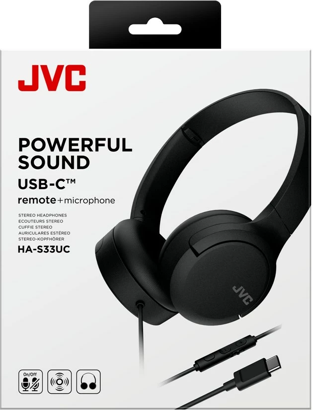 Slušalke z žico USB Type-C JVC HA-S33UCBU, črne