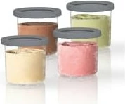 Set posod za sladice Ninja XSK4PINTEUUK, 4 kosa, prozoren z sivim pokrovom