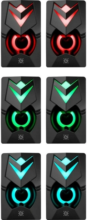 Zvočniki 2.0 za PC, 6W, z LED, Defender J4, črni