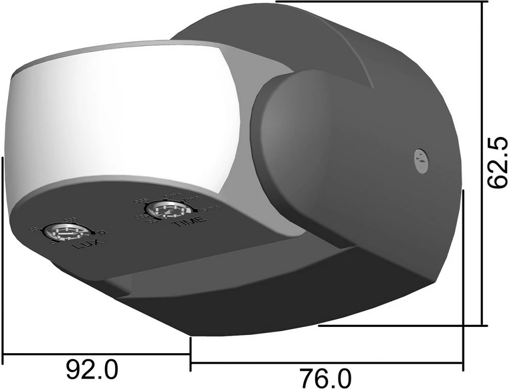 Senzor gibanja PIR Maclean MCE468B, IP65, 12 m, 220–240 V, 600/1200 W, črn