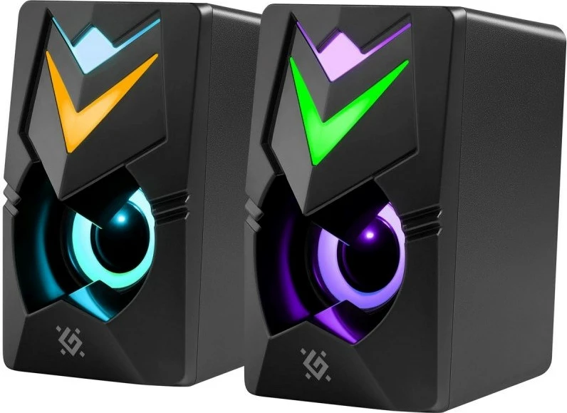 Zvočniki 2.0 za PC, 6W, z LED, Defender J4, črni