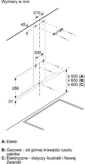 Napa kuhinjska vgradna, Bosch DWB66BC60, 60 cm, črna