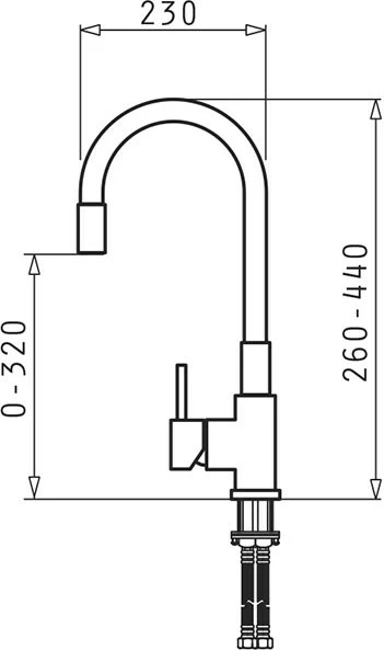 Kuhinjska pipa z izvlečnim izlivom PYRAMIS 090919538, enoročna, krom/bela