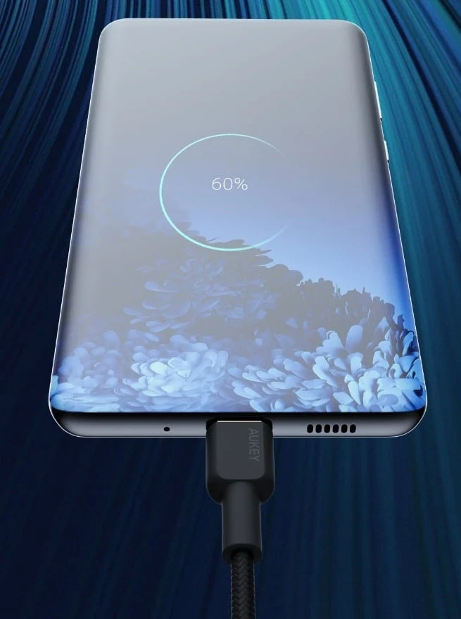 Kabel za hitro polnjenje in prenos podatkov USB-C AUKEY CB-NCC1, 60W, 1 m, črn