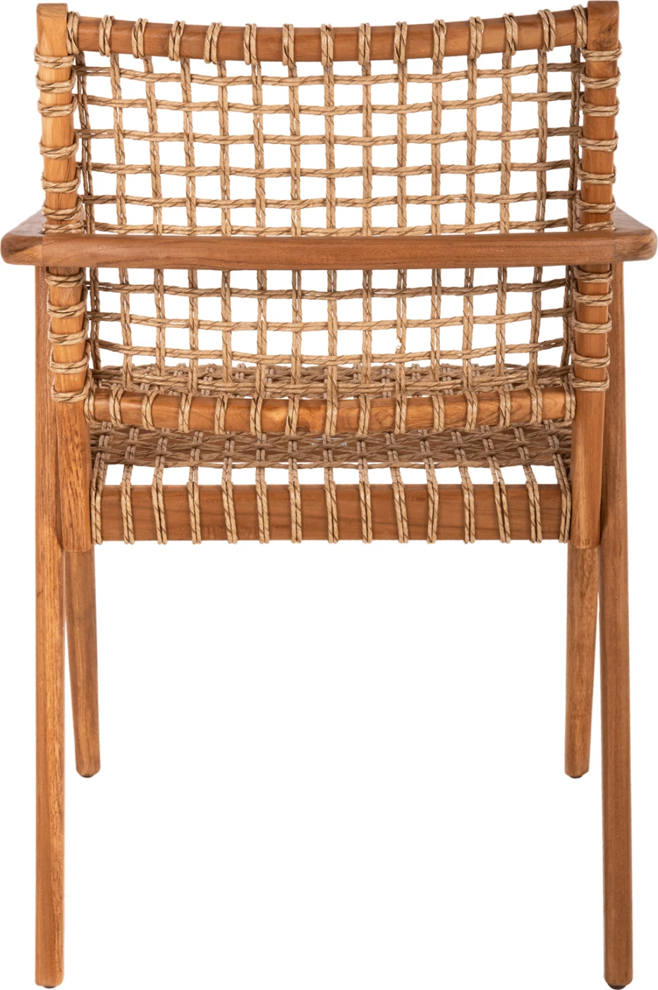 VAYA naslanjač iz tikovine in sintetične vrvi v naravni barvi 54x59x84Hcm