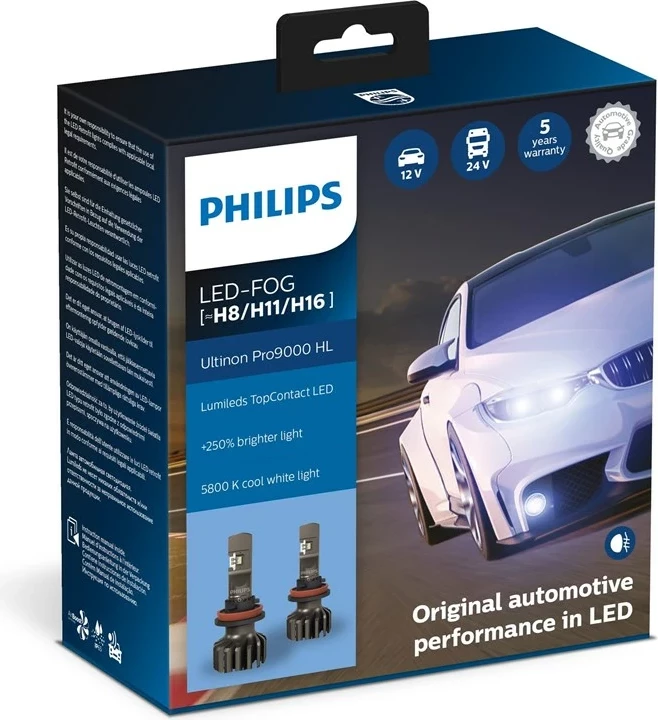 LED luči za avtomobile, Philips H8/H11/H16, 5800K, komplet