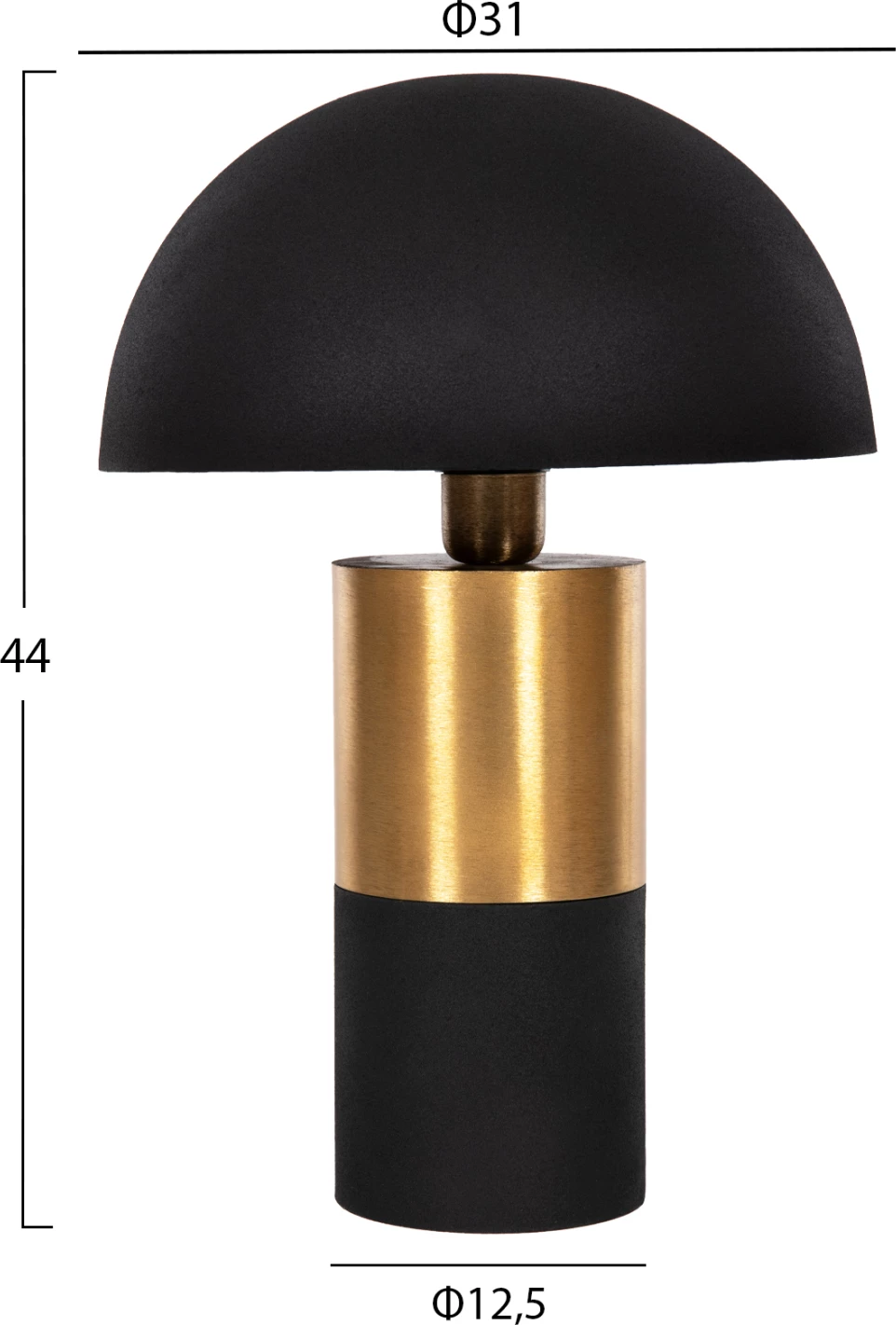 Namizna svetilka PUNE FH4252.04 kovinska v črno-zlati barvi Φ31x44Hcm