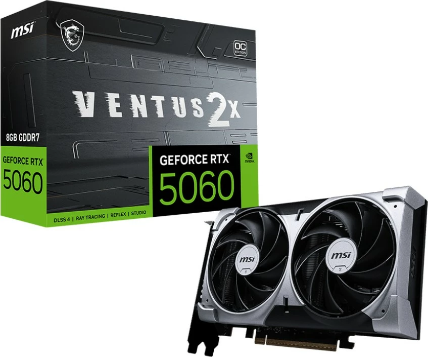 Grafična kartica Ventus 2X OC MSI RTX 5060, 8GB GDDR7