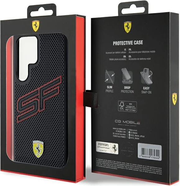 Ovitek Ferrari Big SF Perforated za Samsung Galaxy S24 Ultra, črn