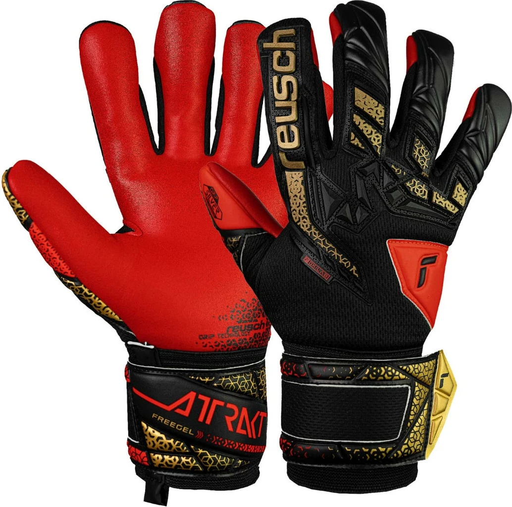 Rokavice za vratarja Reusch Attrakt Freegel Silver, moške, črno-rdeče