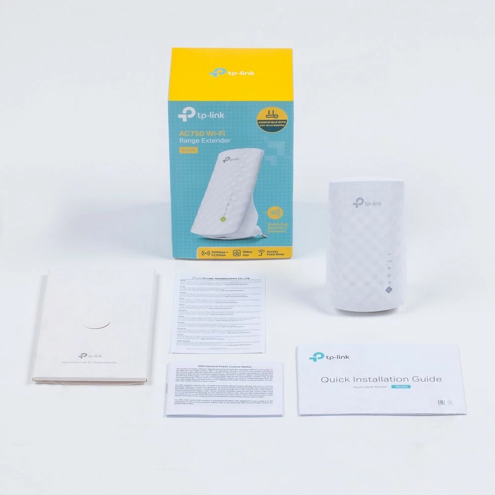 Podaljevalnik TP-Link RE200, Wi‑Fi 2.4/5 GHz, 300/433 Mbit, bel