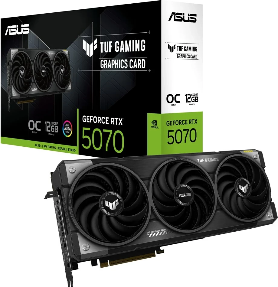 Grafična kartica 12 GB GDDR7 ASUS TUF-RTX5070-O12G-GAMING, črna