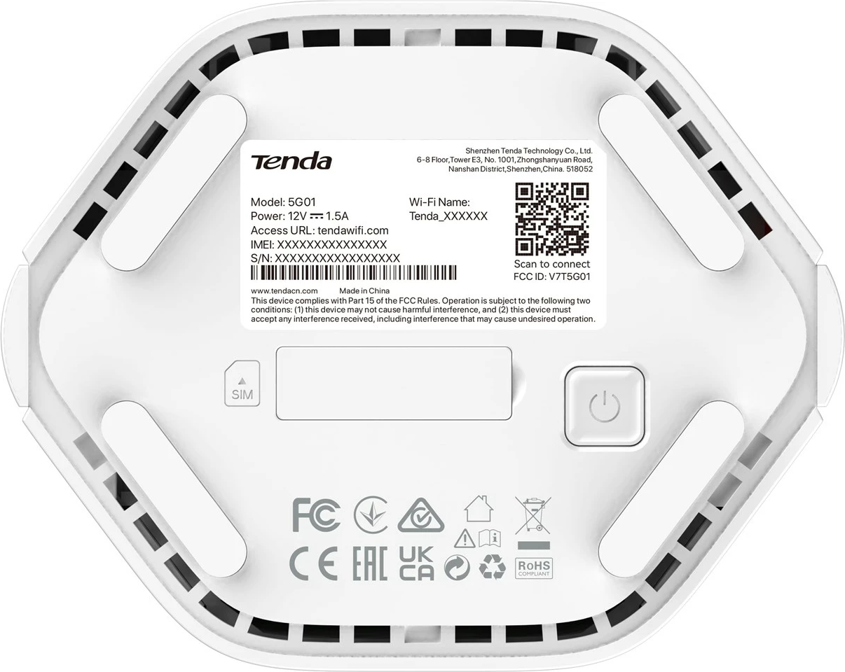 Router Tenda 5G01, Wi‑Fi 6, 5G, dvopasovni, belo