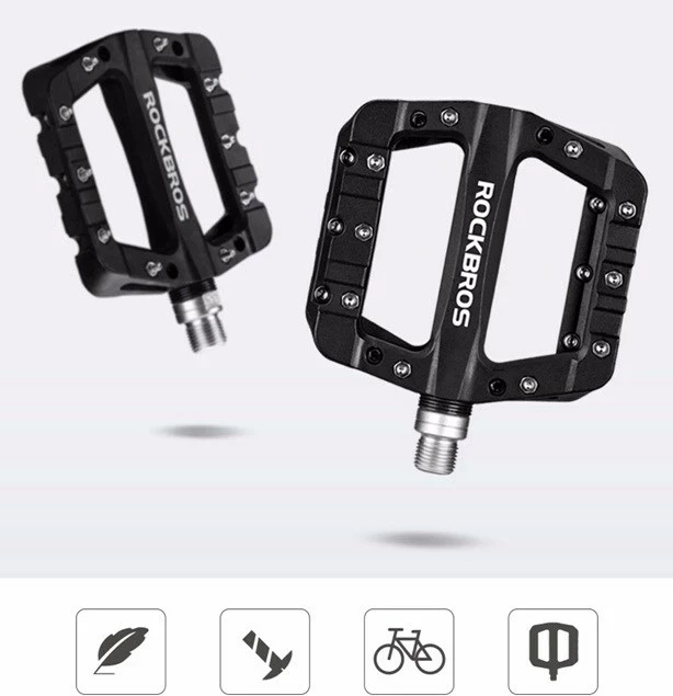 Pedala za kolo najlon, Rockbros 2017-12CBK, črne, set 2 kosa