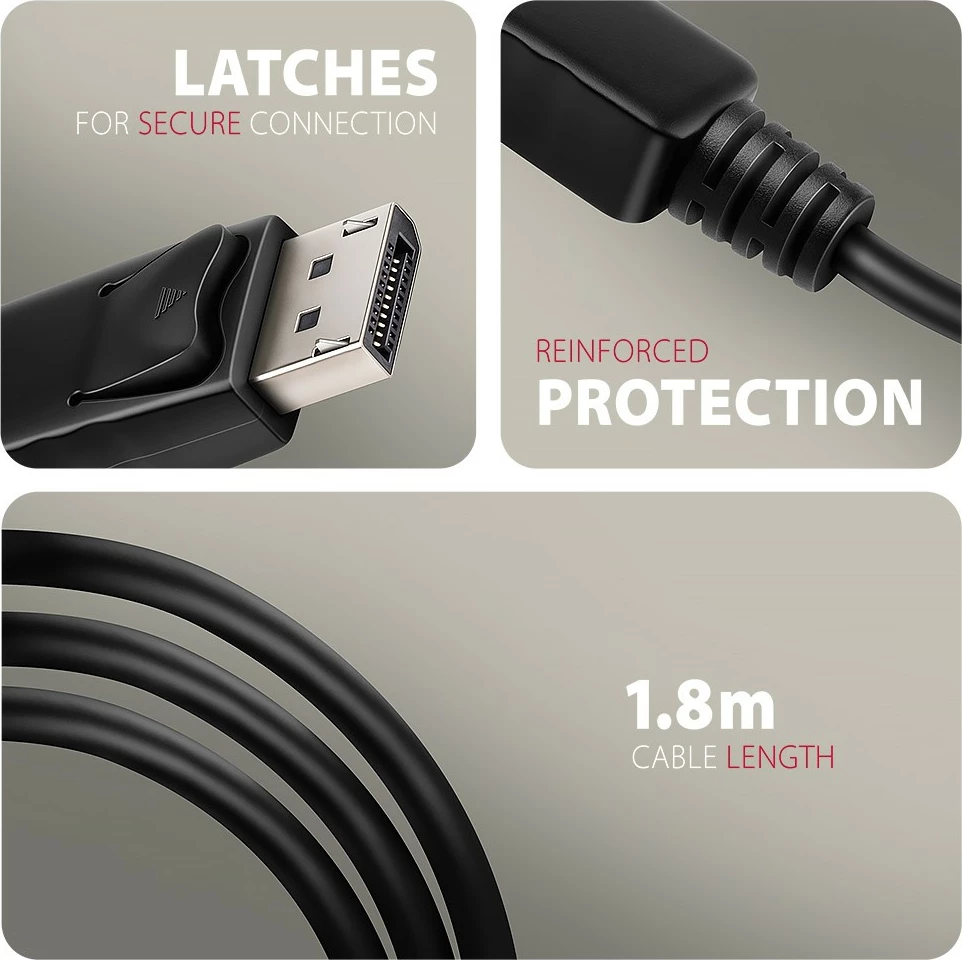 Aktivni kabel/adapter DisplayPort na HDMI AXAGON RVD-HI20C2, 1,8 m, 4K/60 Hz, črn Aktivni kabel/adapter DisplayPort na HDMI AXAGON RVD-HI20C2, 1,8 m, 4K/60 Hz, črn