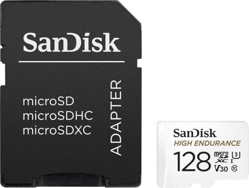 Karta microSD visoke vzdržljivosti SanDisk High Endurance 128 GB s prilagodnikom