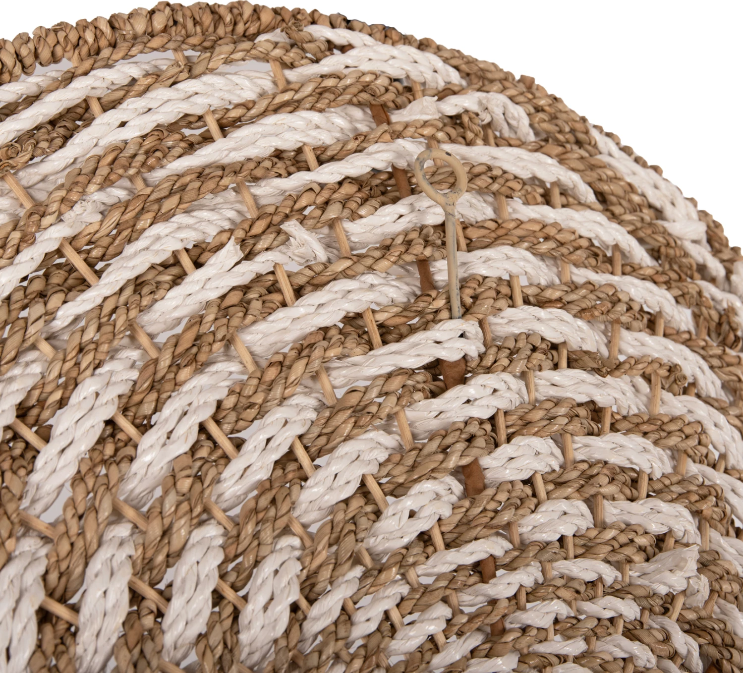 Stenska dekoracija okrogla FH7830.01 spiralni videz - morska trava v beli in naravni barvi Φ61x3cm