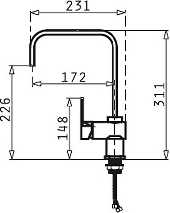 Kuhinjska pipa granitna PYRAMIS ADDA, 311 mm, bež