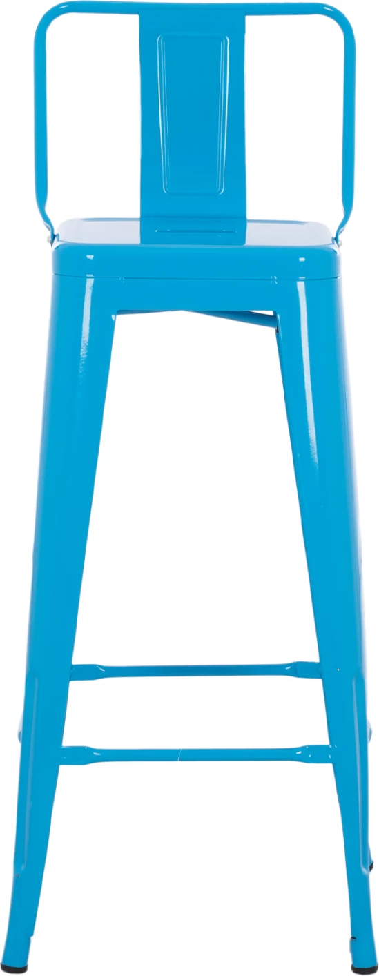 Kovinski barski stol Melita z naslonom v modri barvi FH8643.08 43x43x100 cm