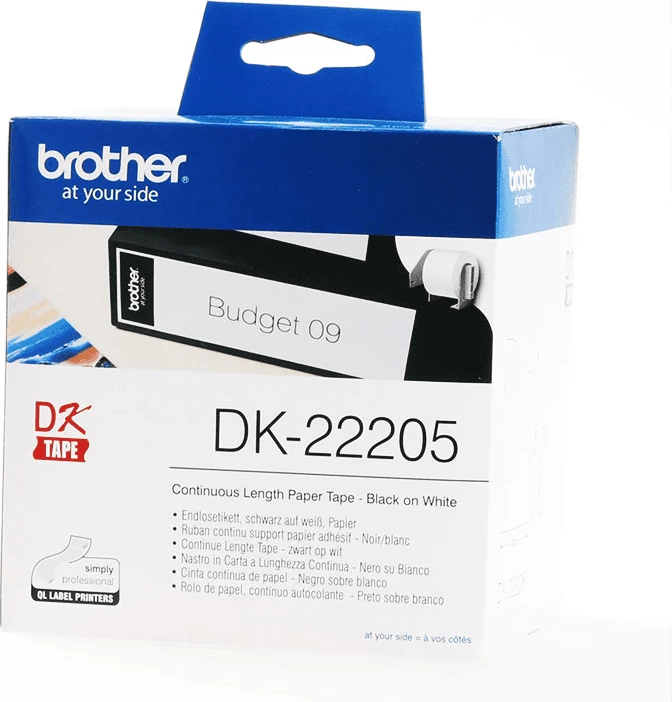 Rola nalepk 62 mm x 30,48 m, bela, Brother DK-22205