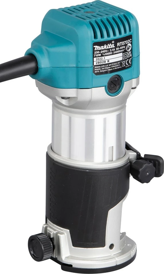 Električni rezkar, 710 W, 6/8 mm, črn/siv/zelena Makita RT0702CX2J