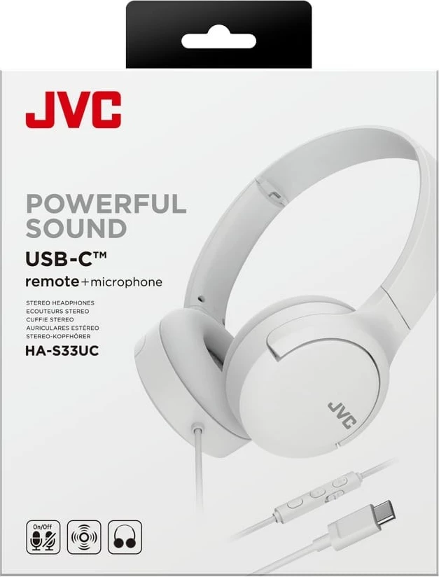 Slušalke z mikrofonom, USB Type-C, bele JVC HA-S33UCWU