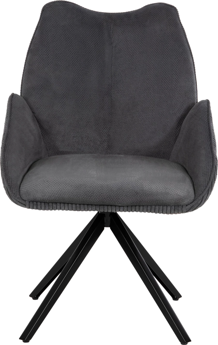 Jedilni naslanjač SHAI FH9844.03 sivo blago-črna kovinska osnova 61x63x93Hcm, set 2 kosov