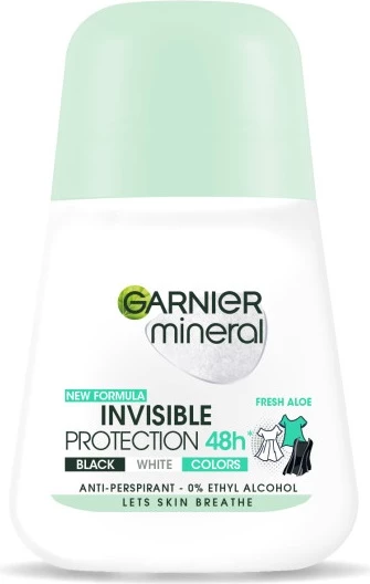 Deodorant roll-on, Garnier Mineral Invisible Protection Fresh Aloe 50 ml, za ženske