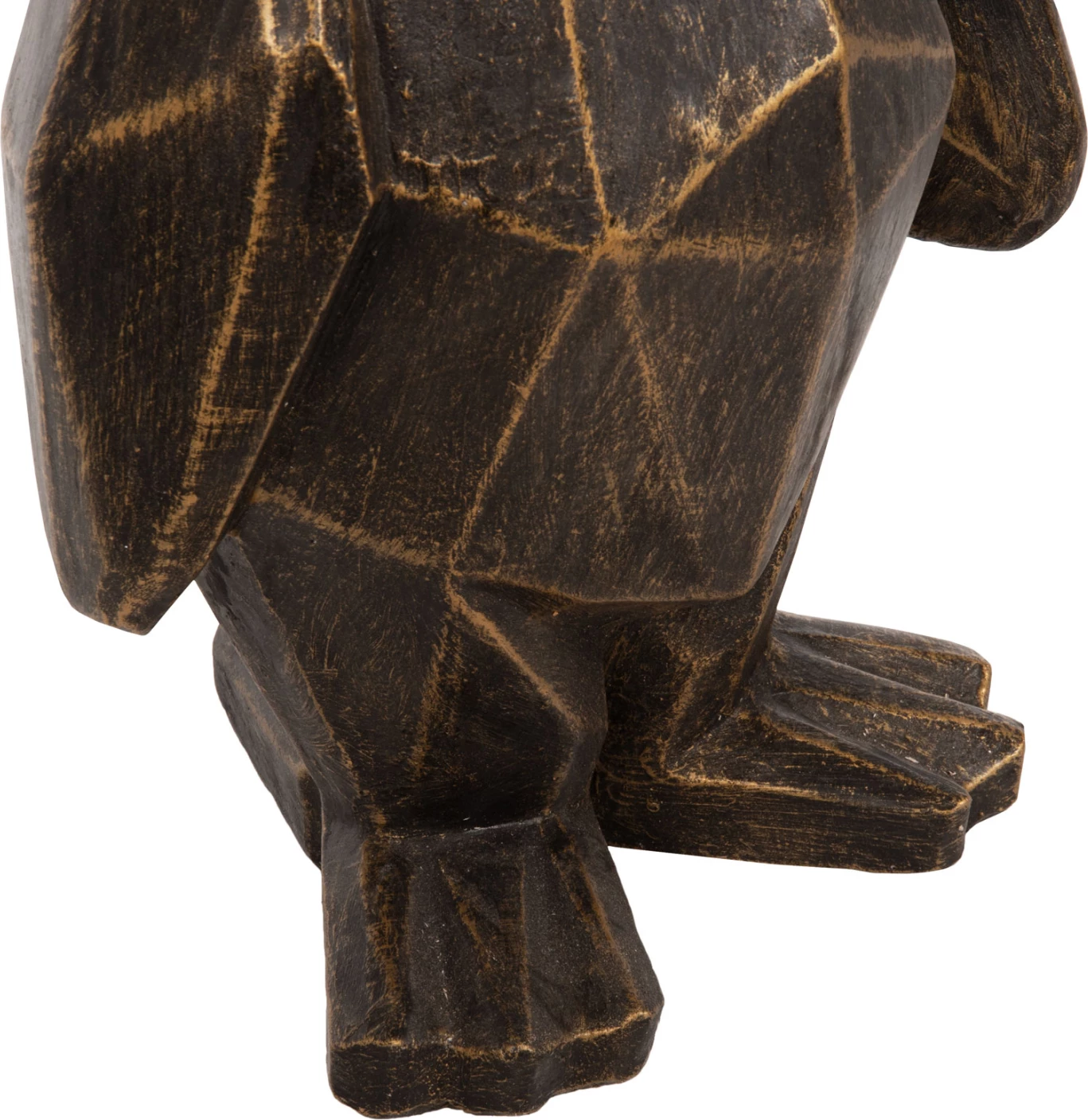 Talna dekoracija pingvin FH7914 GRC v črni patini z zlatimi detajli 45x45x100H cm