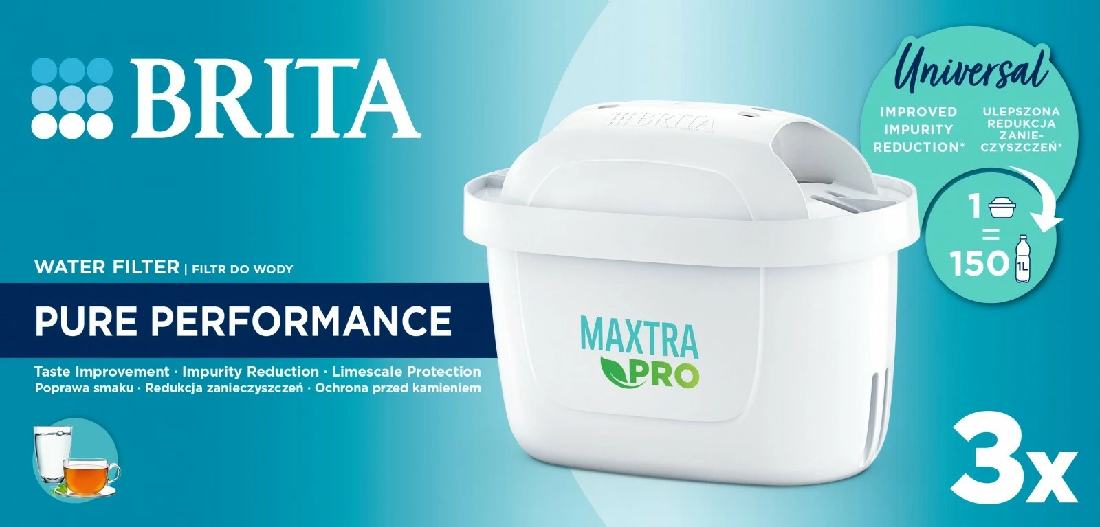 Zamenjalni vložek za filter vode Brita Maxtra PRO Pure Performance, set 3 kosa