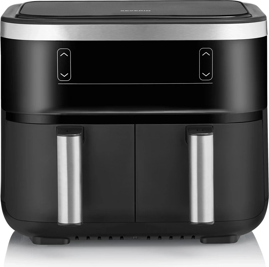 Friteza na vroč zrak Severin FR 2453, 3,25 L, dvojna, na dotik, črno/srebrna