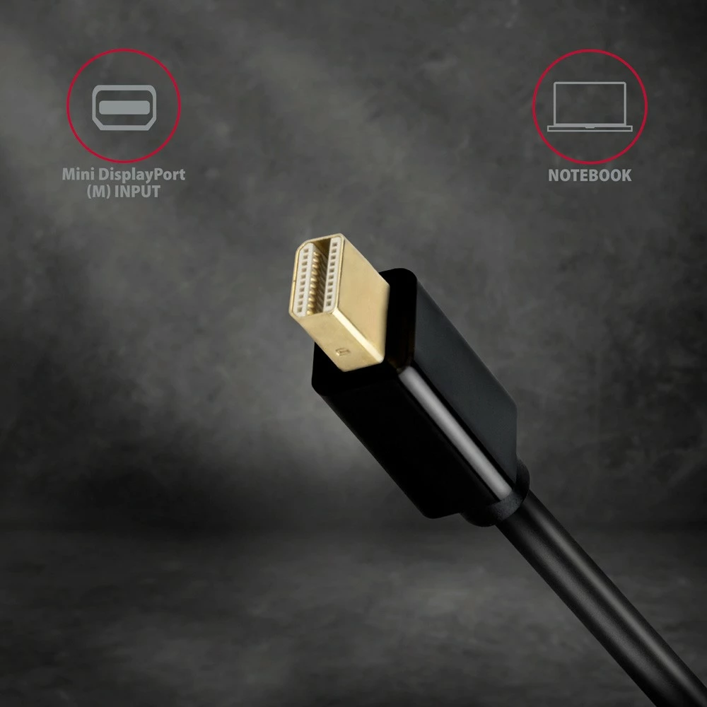 Aktivni adapter Mini DisplayPort na HDMI AXAGON RVDM-HI14N, 4K/30Hz, črn Aktivni adapter Mini DisplayPort na HDMI AXAGON RVDM-HI14N, 4K/30Hz, črn