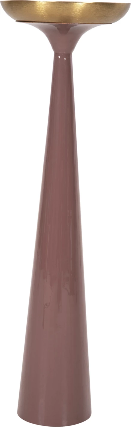 Svečnik (stebrič) GUNTUR FH4244.06 kovinski v svetlo koralno-zlati barvi Φ20,5x68Hcm