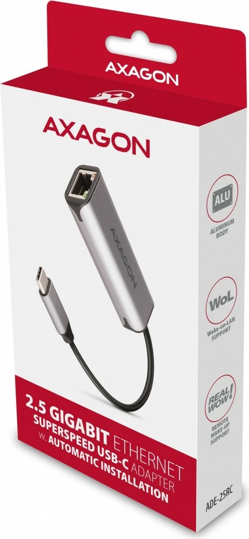 Omrežna kartica AXAGON ADE-25RC, 2,5 Gigabit Ethernet, USB-C 3.2 Gen 1, siva Omrežna kartica AXAGON ADE-25RC, 2,5 Gigabit Ethernet, USB-C 3.2 Gen 1, siva