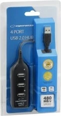 USB razdelilec Esperanza EA116, 480 Mbit/s, črn