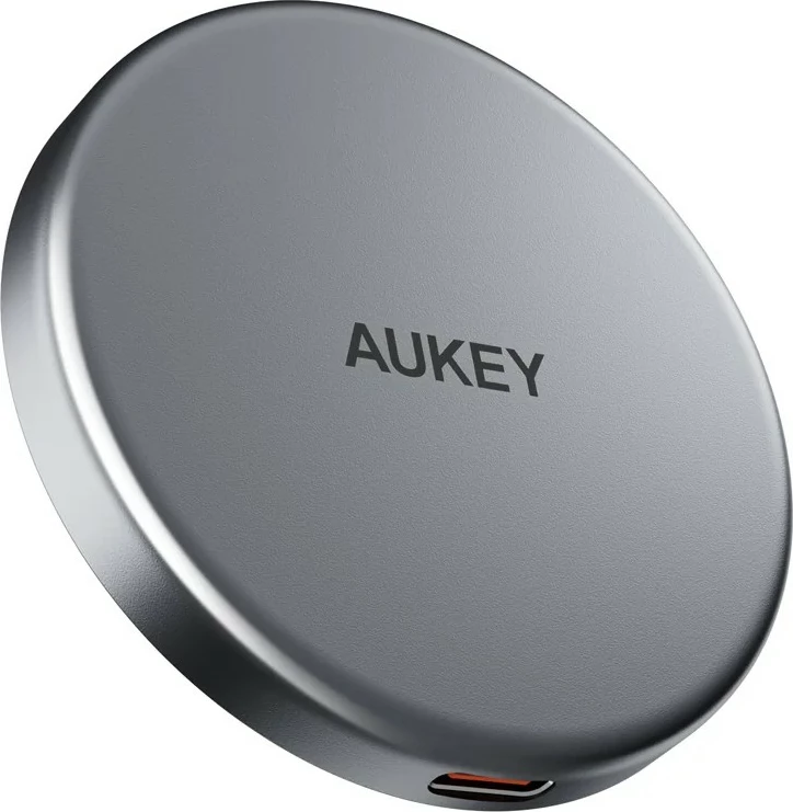 Brezžični polnilec AUKEY MagFusion Aura Qi2, 15 W, črn