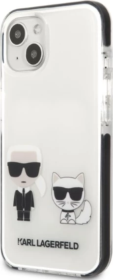 Ovitek za iPhone 13 mini 5,4\", trdo ohišje, bel, Karl Lagerfeld KLHCP13STPEKCW