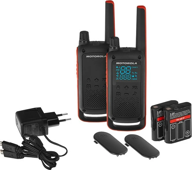 Dvosmerni radio, Motorola T82 Twin Pack, 16 kanalov, črno-oranžen
