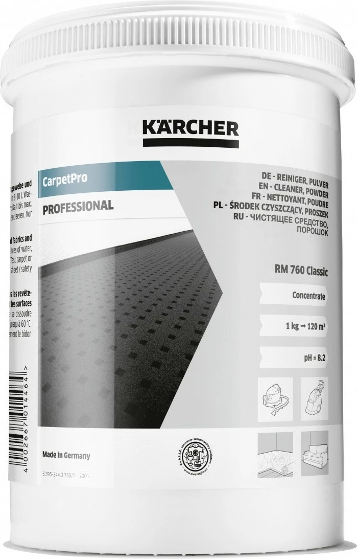 Čistilni prašek za preproge Karcher CarpetPro RM 760 Classic, 800 g, bel