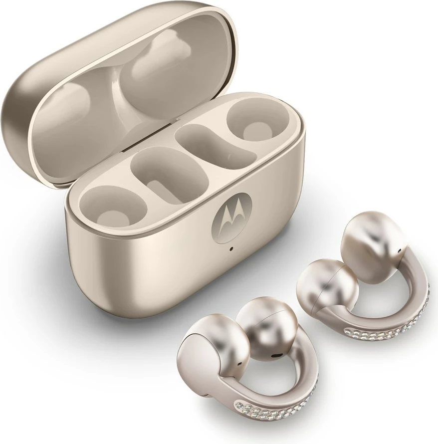 Brezžične slušalke z zanko za uho Motorola moto buds loop, bež