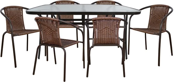 Set jedilne mize 7 kosov z kovinsko mizo in stoli FH5202