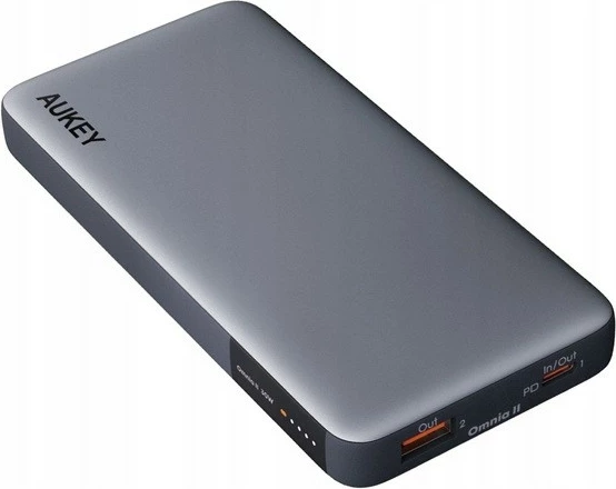 Power bank 10000mAh, 30 W, 2x USB, LED, siv AUKEY PB-Y41